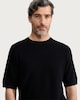 image 1 of The F&F Edit Pure Cotton Textured Knit T-Shirt in Black