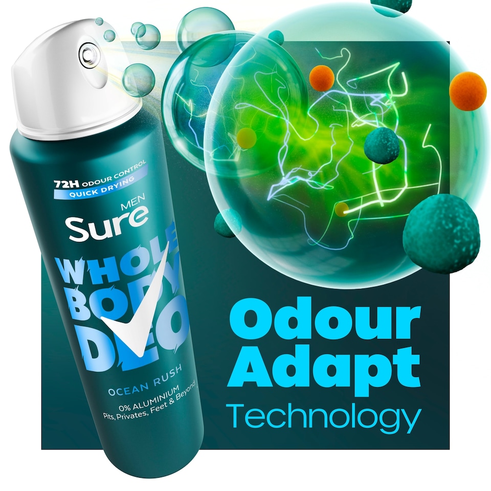 image 1 of Sure Men Ocean Rush Whole Body Deodorant Spray 72h Odour Control 150ml