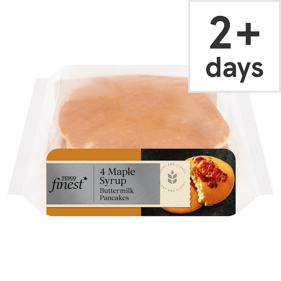 Tesco Finest Buttermilk Pancakes with Maple Syrup 4 Pack