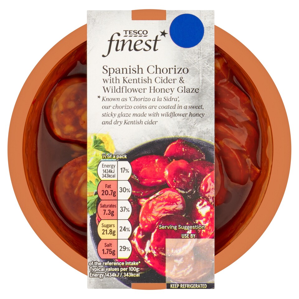 Tesco Finest Spanish Chorizo with a Wildflower Honey & Kentish Cider Glaze 200g