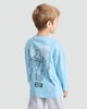 image 2 of Transformers Pure Cotton All Are One Slogan Long Sleeved Top in Blue