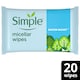 image 1 of Simple Sensitive Skin Micellar Wipes 20 Pack