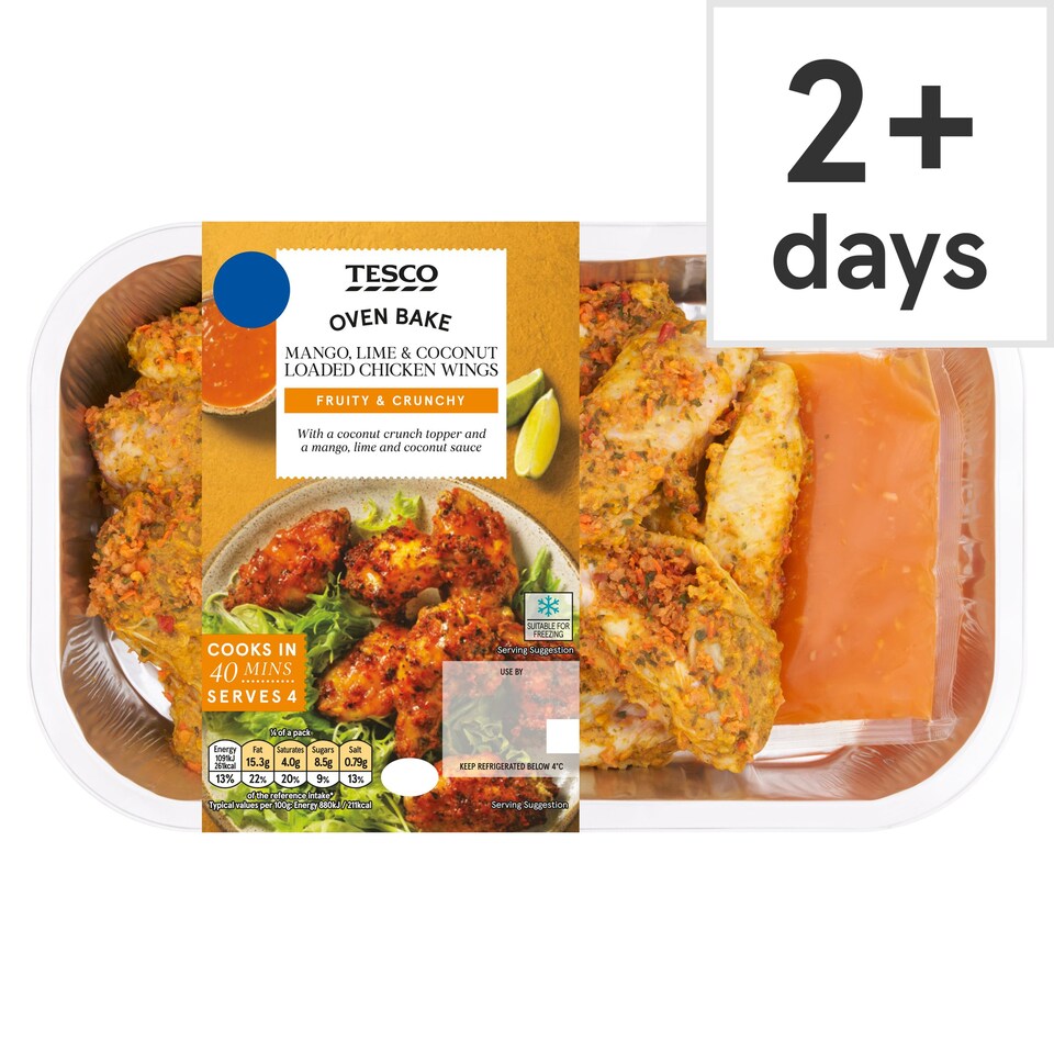 Tesco Mango Coconut & Lime Loaded Chicken Wings 600g Tesco Groceries