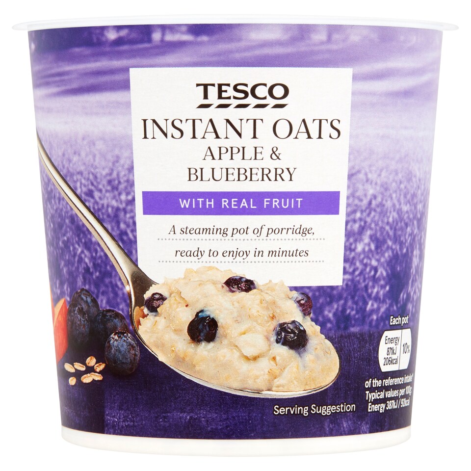Tesco Instant Oats - Apple & Blueberry 55g