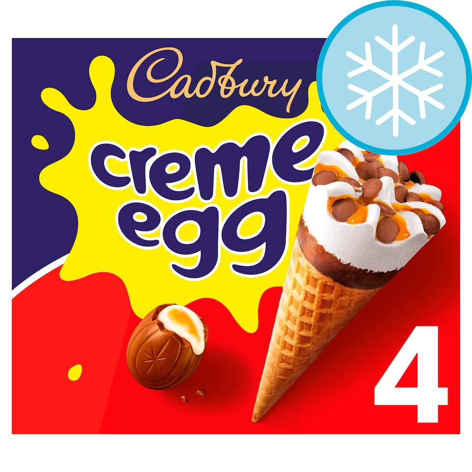 Cadbury Creme Egg Ice Cream Cones 4X100ml