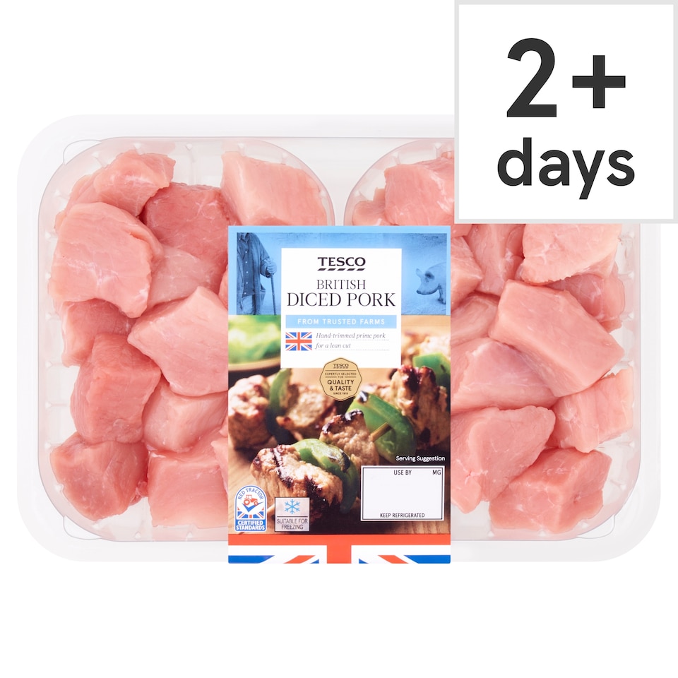 Tesco British Diced Pork 500G