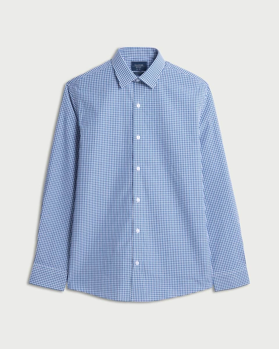 image 1 of F&F Regular Fit Checked Long Sleeved Shirt in Multi Blue