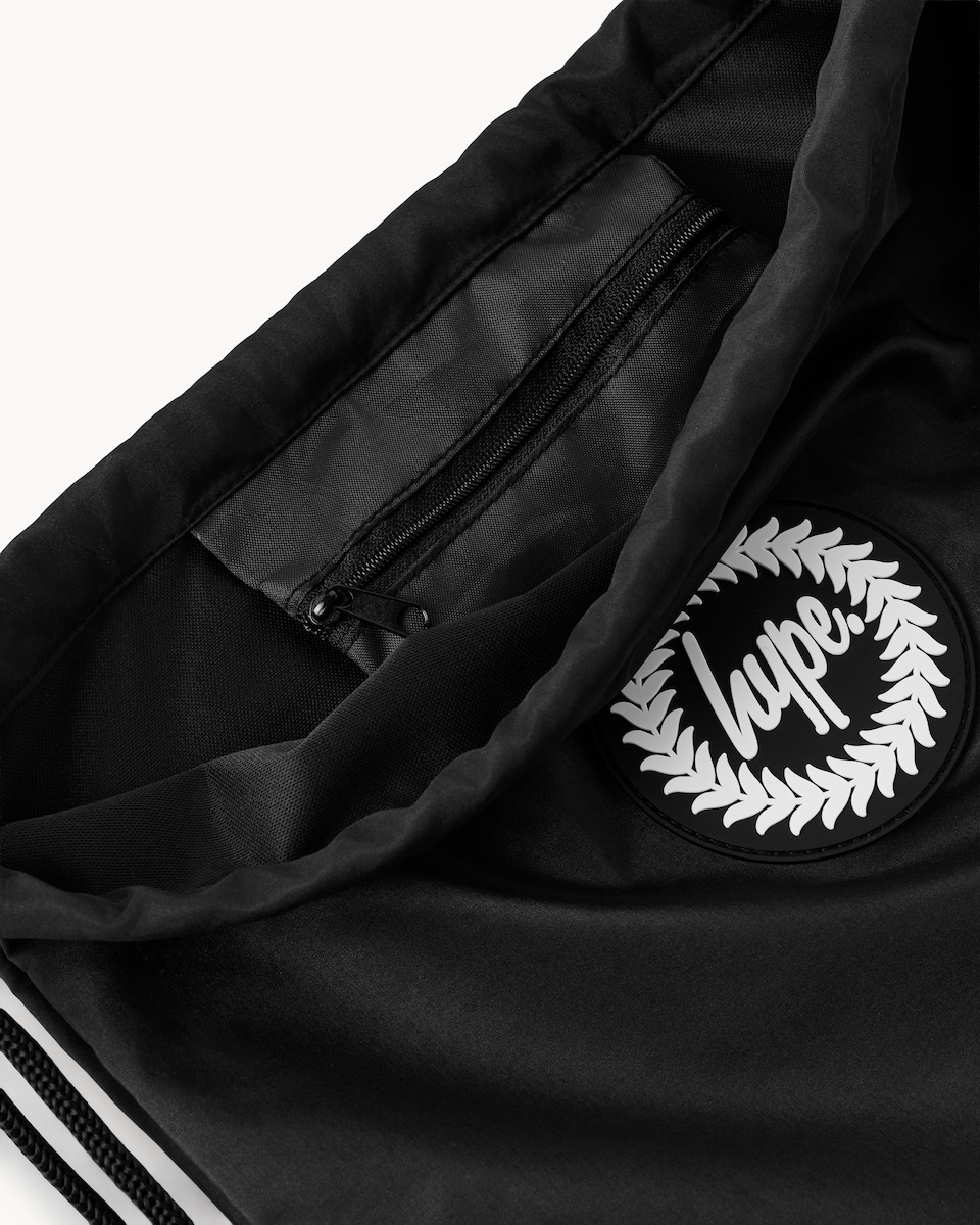 image 1 of Hype Drawstring Backpack in Black