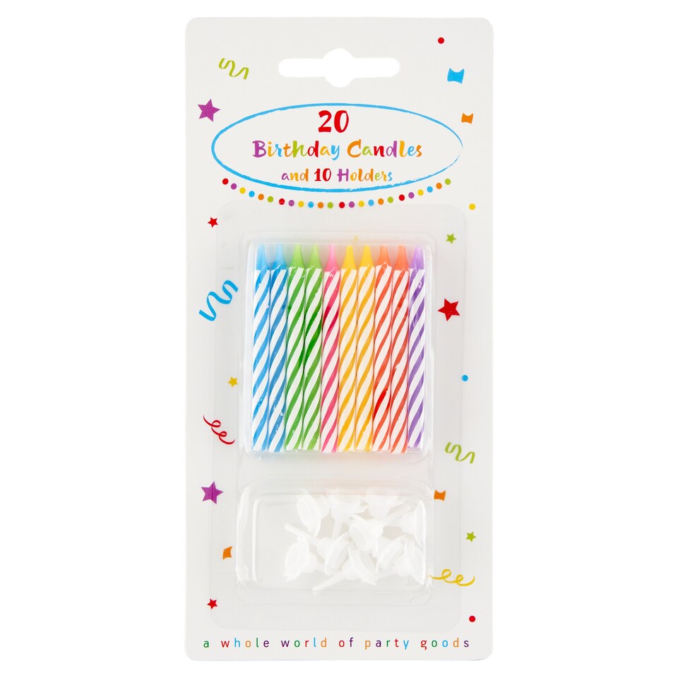 Decorata Party Narodeninové sviečky 20 ks & držiačiky 10 ks
