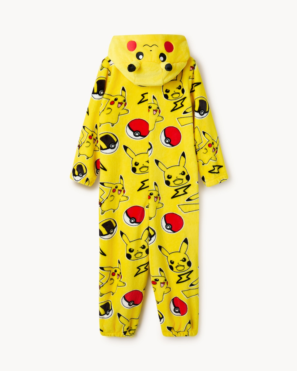 image 1 of Pokémon Pikachu Fleece Onesie in Yellow