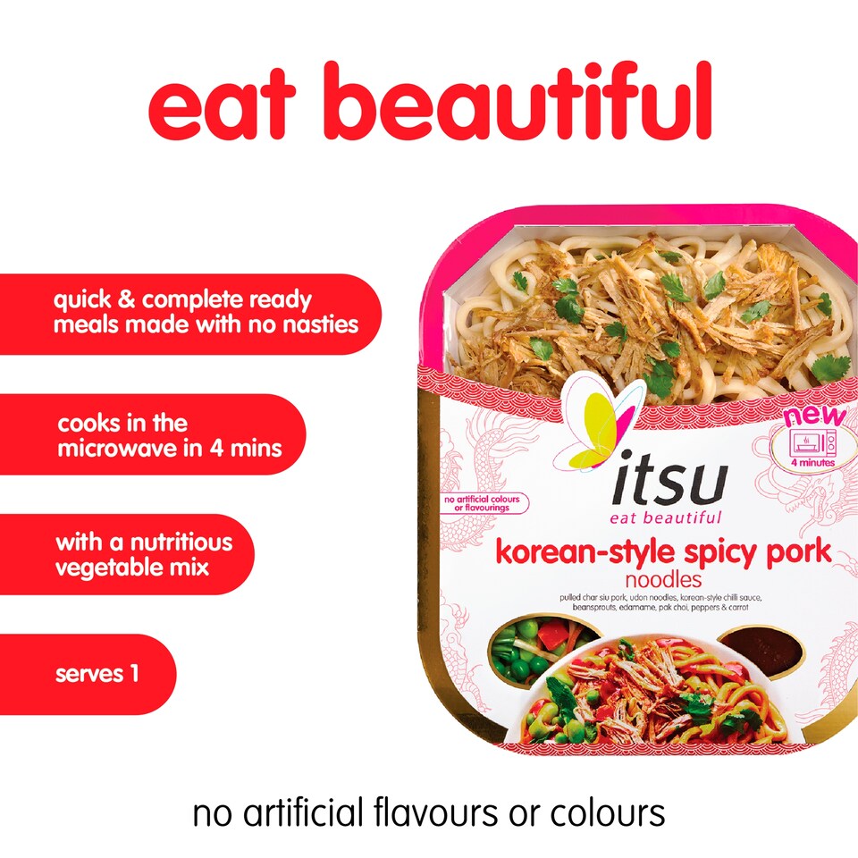 image 1 of Itsu Korean-Style Spicy Pork Noodles 370g