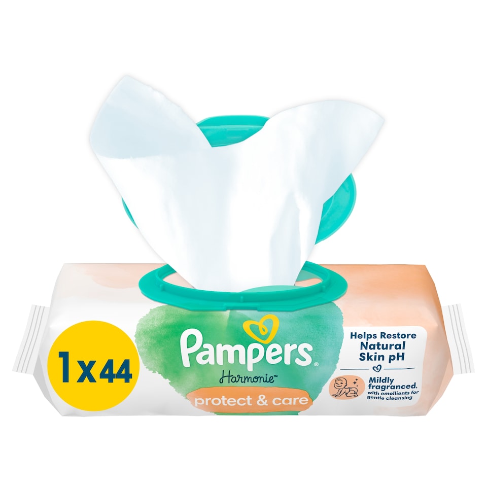 image 1 of Pampers Harmonie Protect & Care Vlhčené Obrúsky 1 ks Balenia = 44 Obrúskov