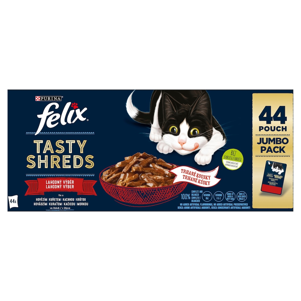 obrázok 1 z FELIX Tasty Shreds lahodný výber v šťave 44 x 80 g