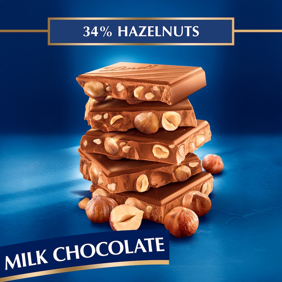 image 1 of Lindt Hazelnut Milk Chocolate Bar 150G