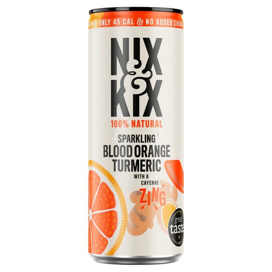 Nix & Kix Blood Orange & Turmeric Can 250Ml Tesco Groceries