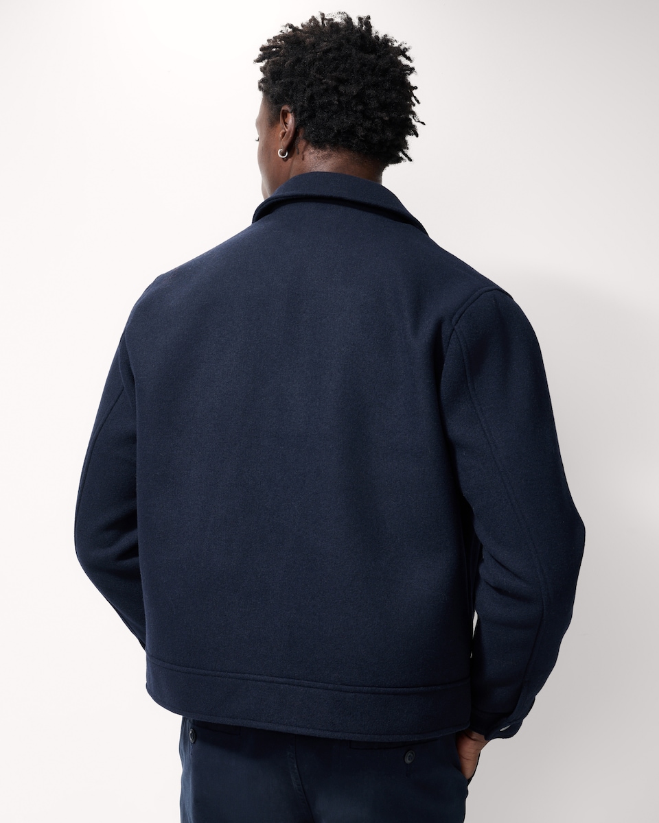 image 1 of F&F Wool Blend Harrington Jacket in Navy