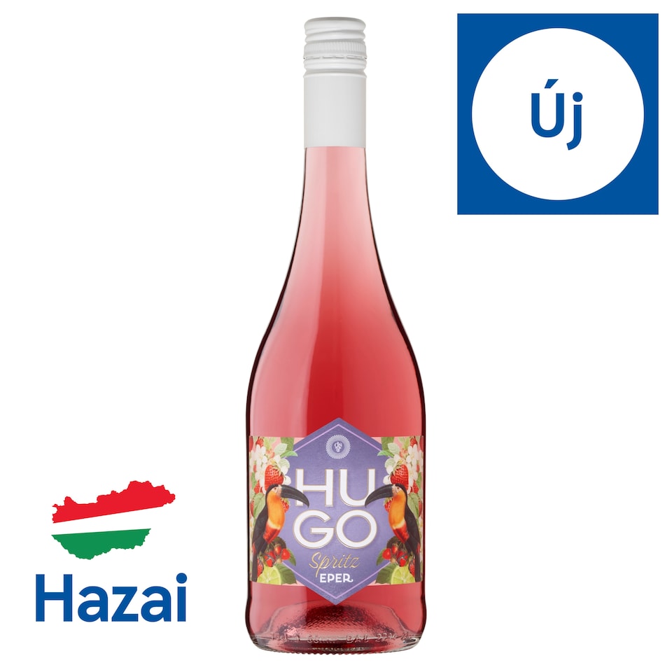 Ostorosbor Hugo Spritz eper és lime ízű, szénsavas, ízesített boralapú koktél 7,3% 750 ml  1. kép