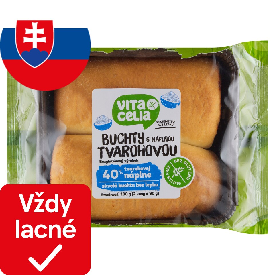 Vitacelia Buchty bezgluténové s náplňou tvarohovou 2 x 90 g (180 g)