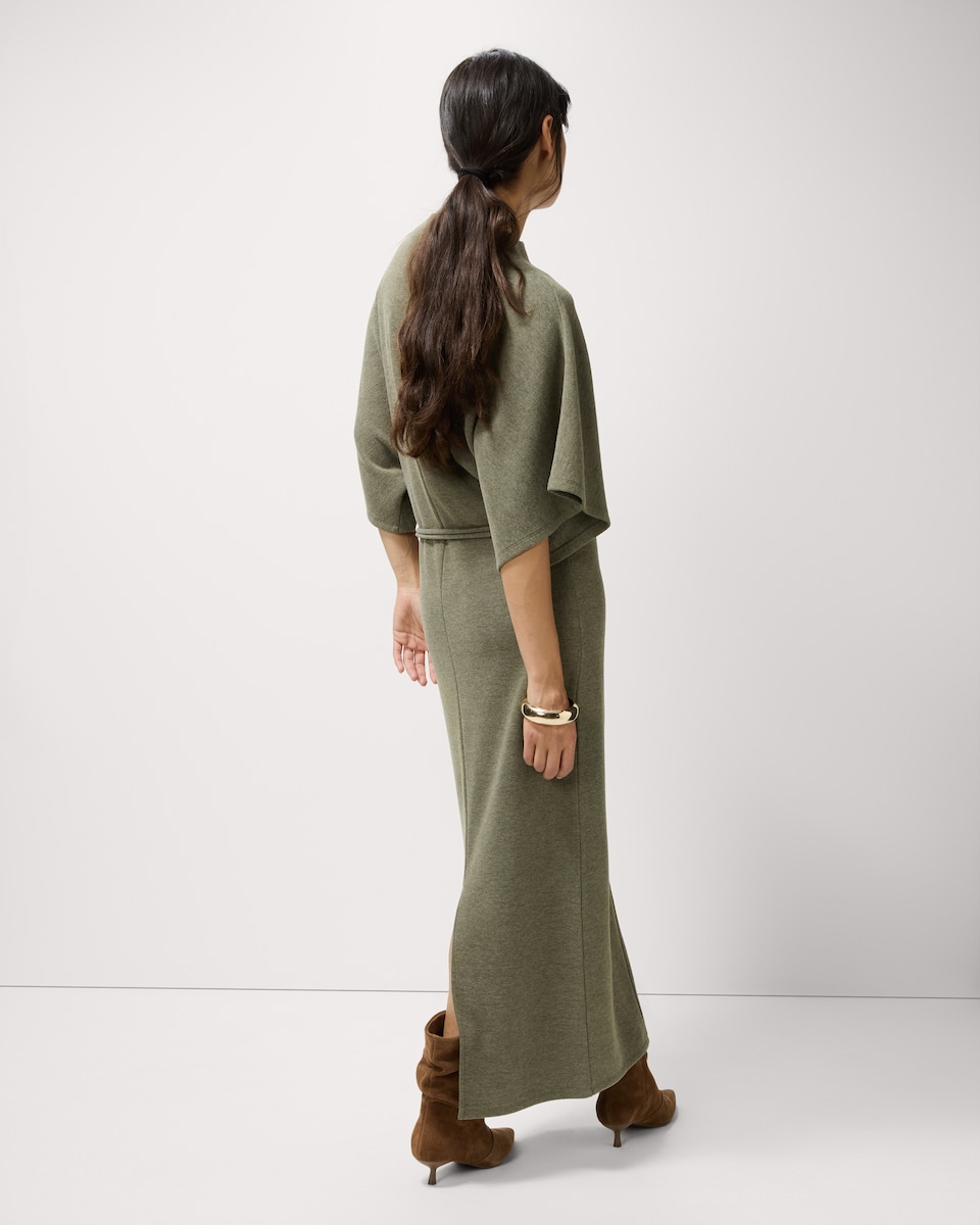 image 1 of F&F Brushed Cape Maxi Dress in Olive