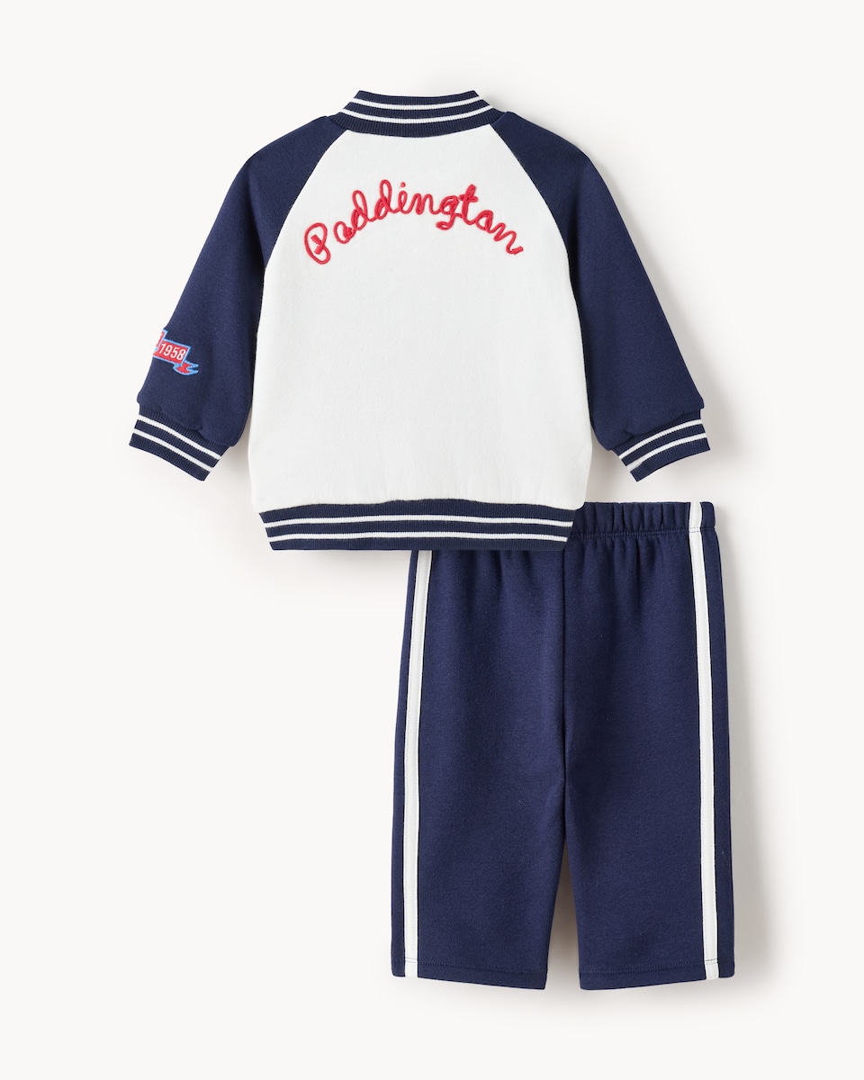 image 1 of Paddington Bear Cotton Rich Jacket and Joggers Set in Blue