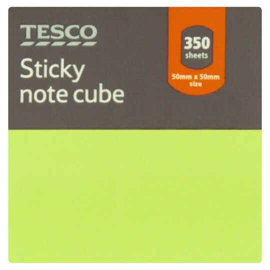 Tesco Sticky Notes 350 Sheets 50Mm X 50Mm Tesco Groceries