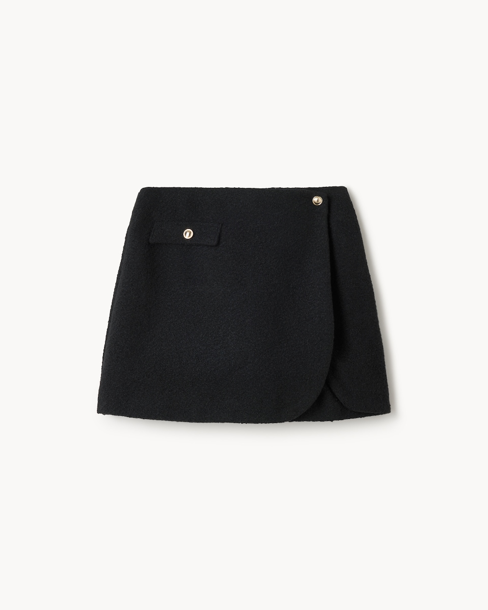 image 1 of F&F Boucle Wrap Co-ord Skort in Black