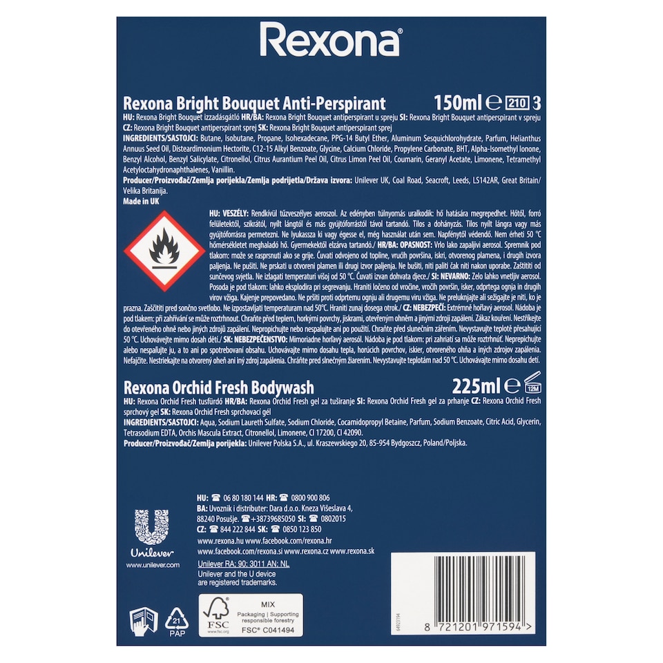 Obrázek 1 pro produkt Rexona Bright Bouquet dámská kazeta