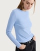 image 2 of F&F Cotton Rich Crew Neck Long Sleeved Top in Blue