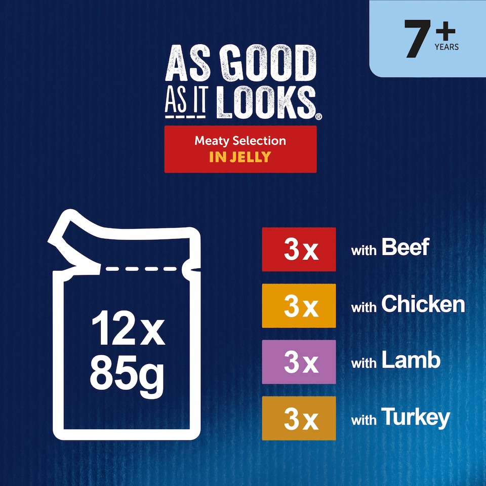 image 1 of Felix As Good As it Looks Senior 7+ Meat in Jelly Wet Cat Food 12x85g