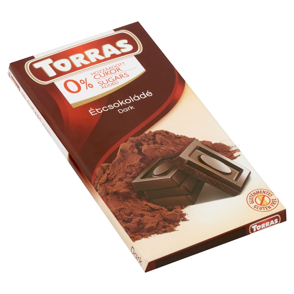Torras étcsokoládé hozzáadott cukor nélkül, édesítőszerrel 75 g 1. kép