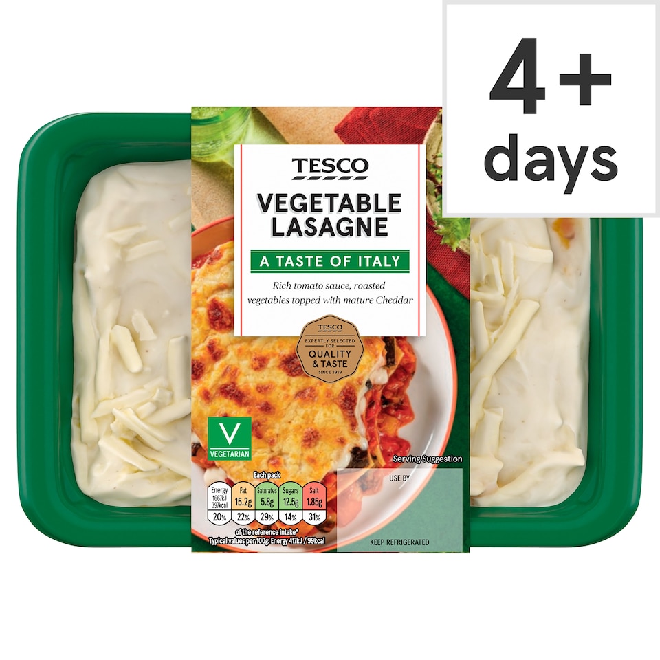 Tesco Vegetable Lasagne 400G