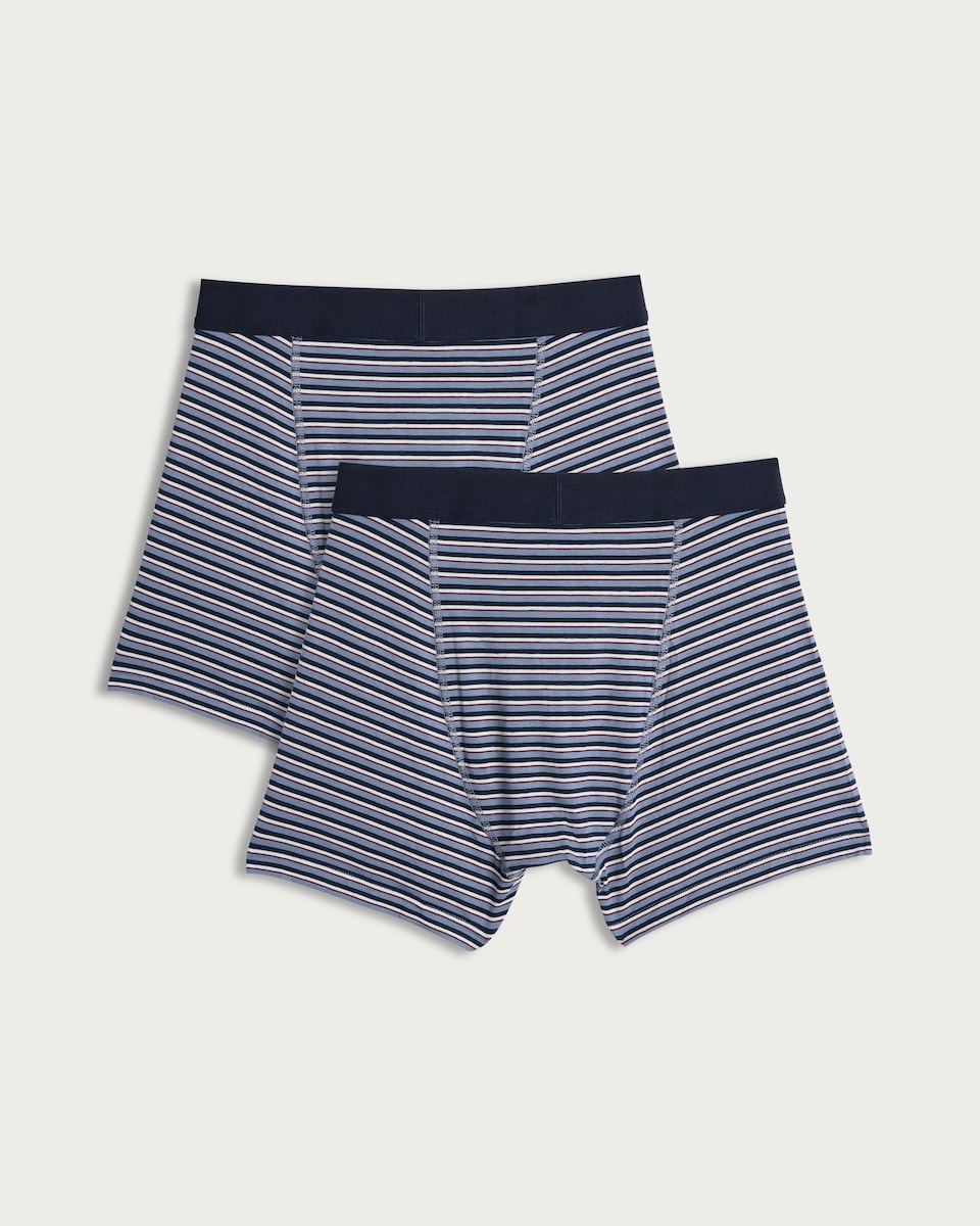 image 1 of F&F 3-Pack Cotton Rich Patterned Trunks in Blue