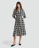 image 1 of F&F Chain Print Belted Midi Shirt Dress in Multi Black White