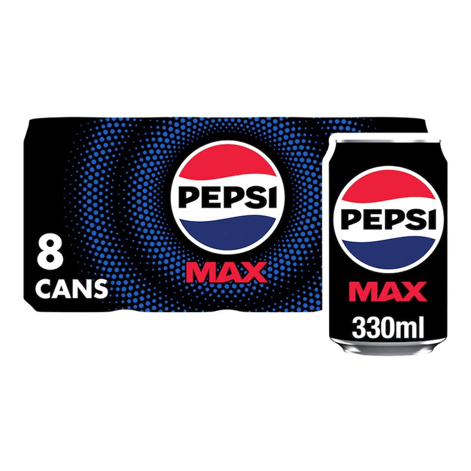 image 1 of Pepsi Max No Sugar Cola Cans 8x330ml