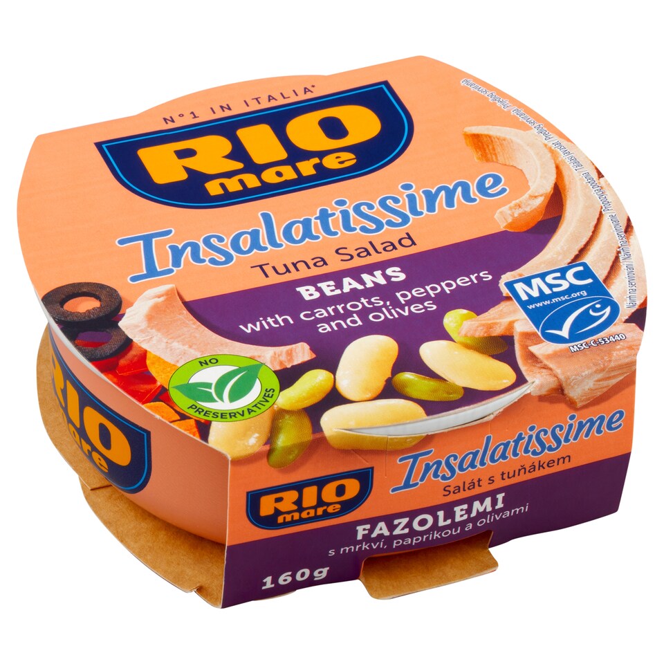 Obrázek 1 pro produkt Rio Mare Insalatissime Hotový pokrm z fazolí, zeleniny a tuňáka 160g
