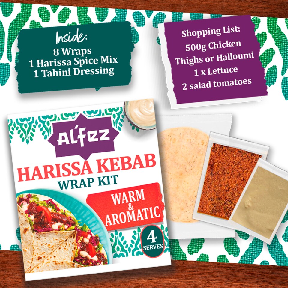 image 1 of Al'Fez Harissa Kebab Wrap Kit 410g