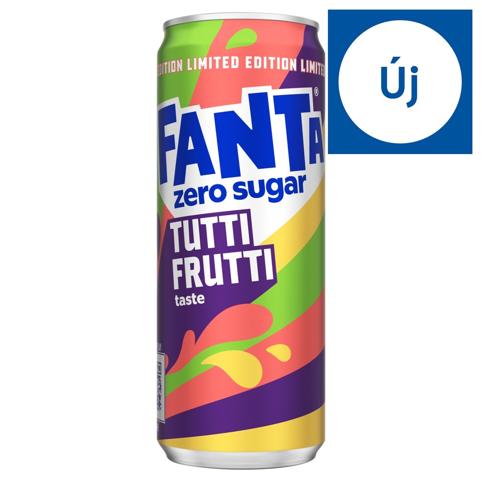 Fanta Zero Sugar tutti-frutti ízű szénsavas energiamentes üdítőital édesítőszerekkel 330 ml