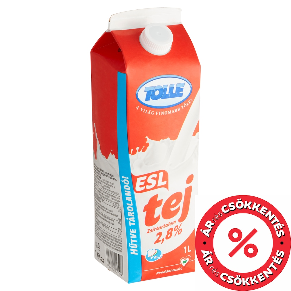 Tolle ESL félzsíros tej 2,8% 1 l
