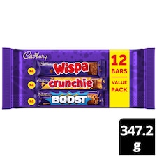 Cadbury Wispa / Crunchie / Boost Mixed Multipack 347.2G 12PK