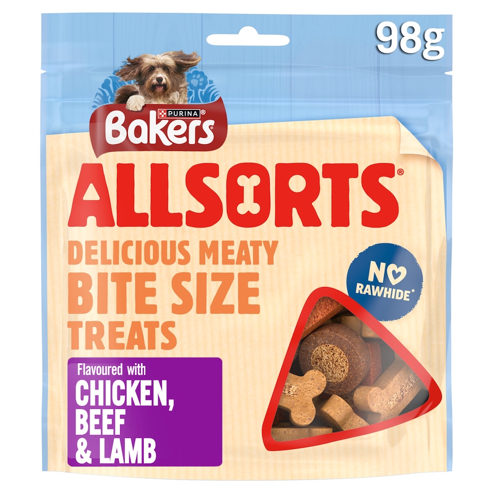 image 1 of BAKERS Allsorts Chicken; Beef and Lamb Dog Treats 98g