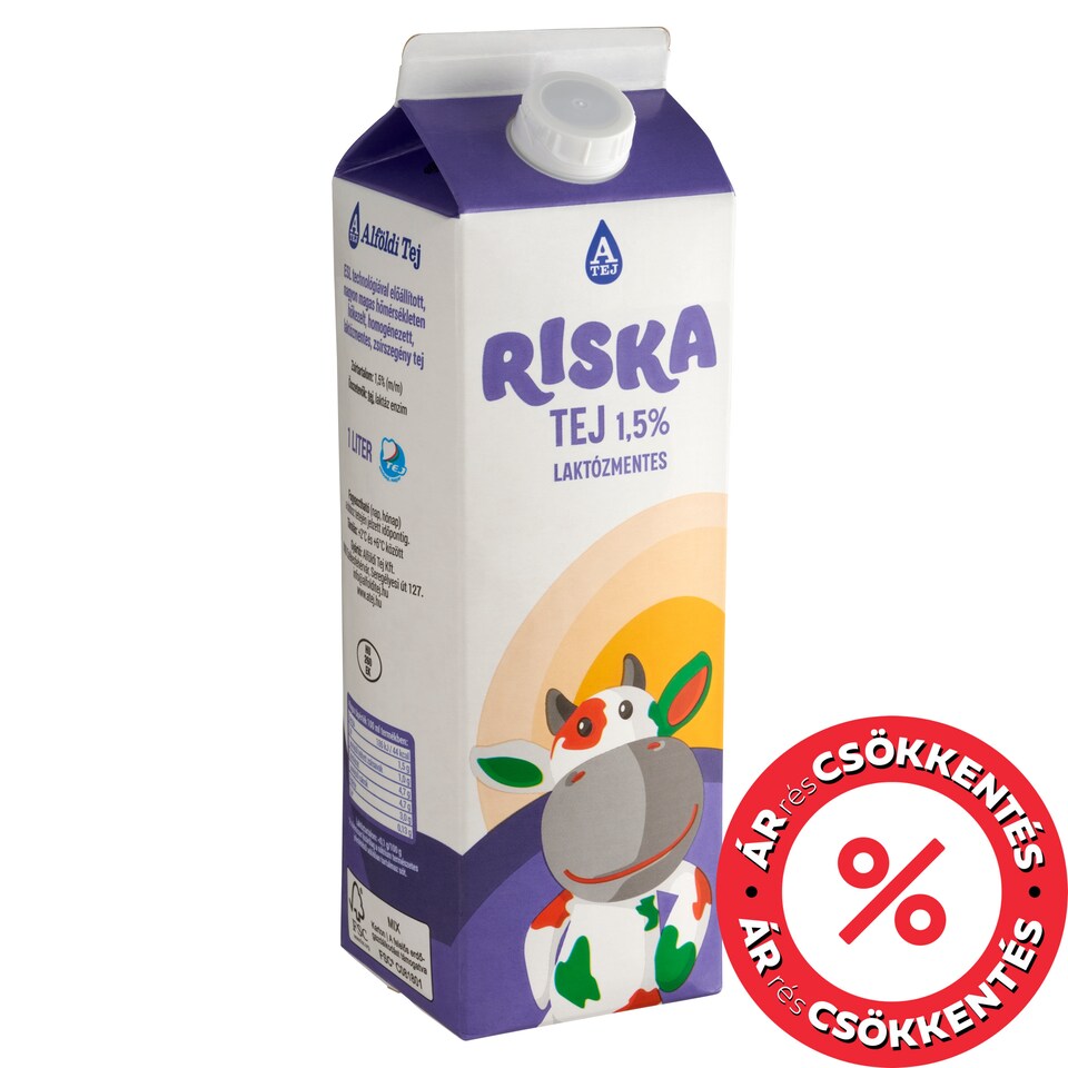 Riska ESL zsírszegény, laktózmentes tej 1,5% 1 l