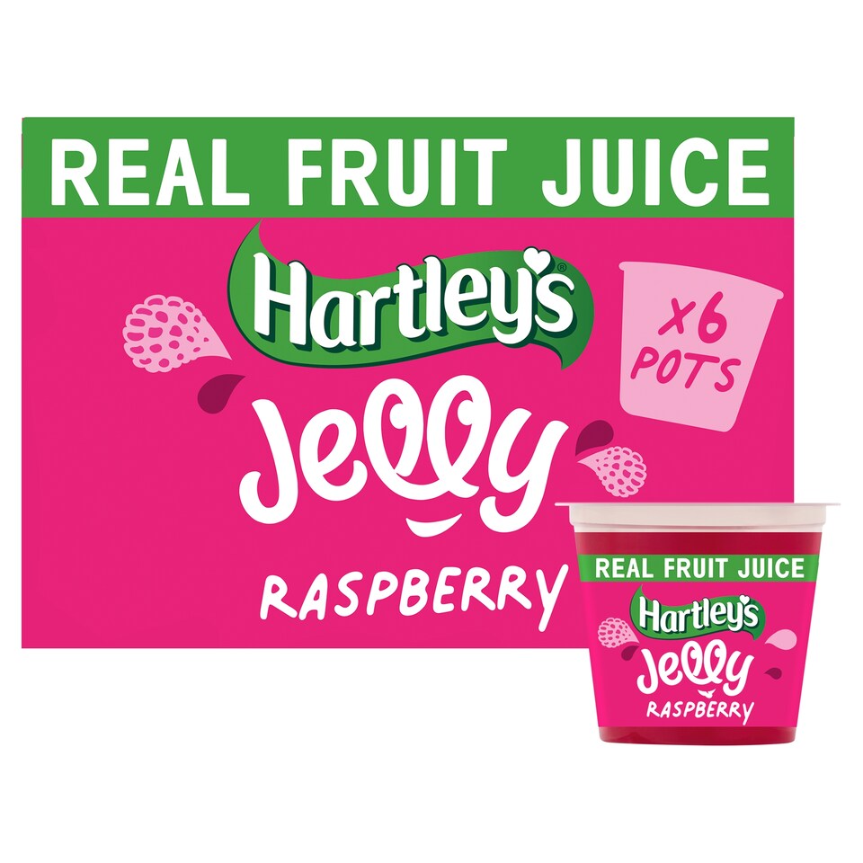 Hartley's Raspberry Flvor Jely Pots 6X125g