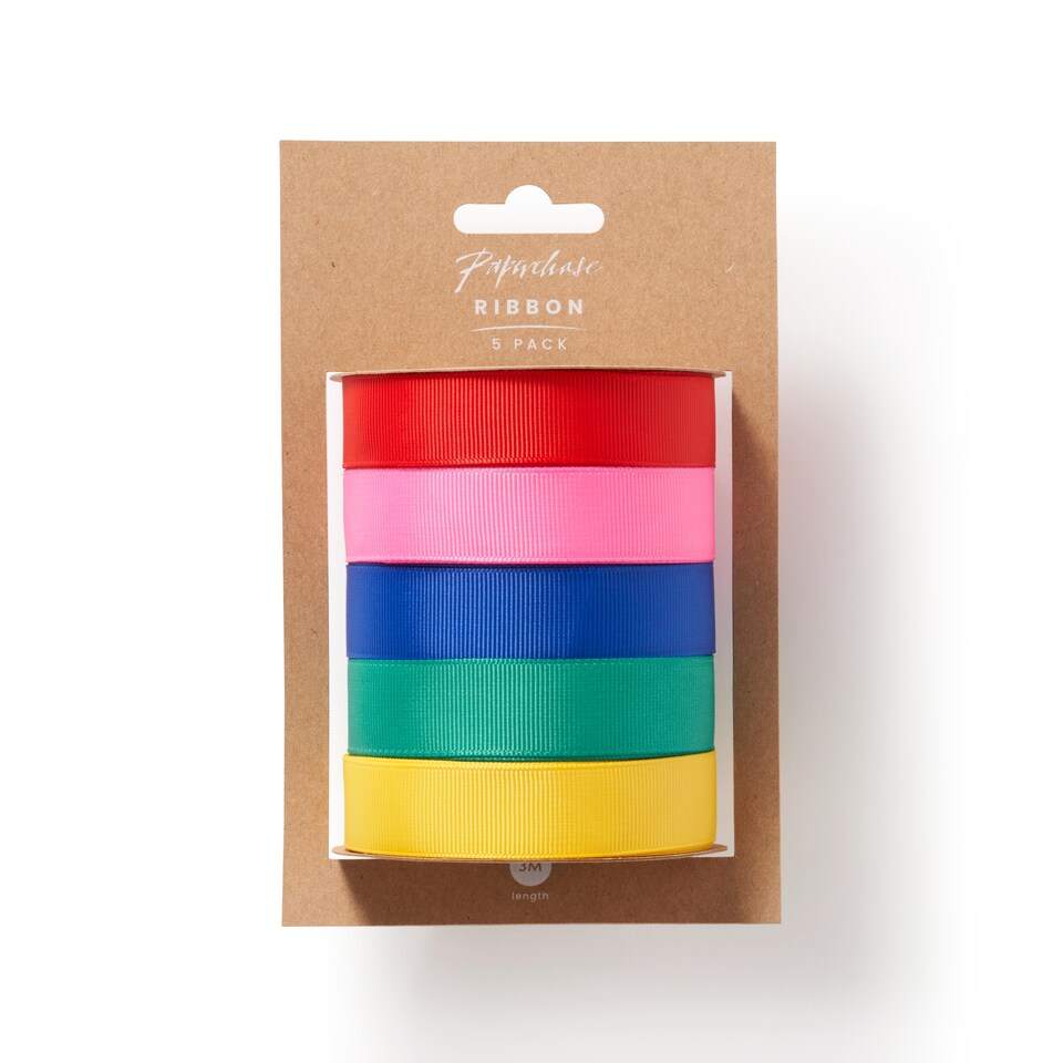 image 1 of Paperchase Cosmic Chrismas 5 Pack Ribbon Set