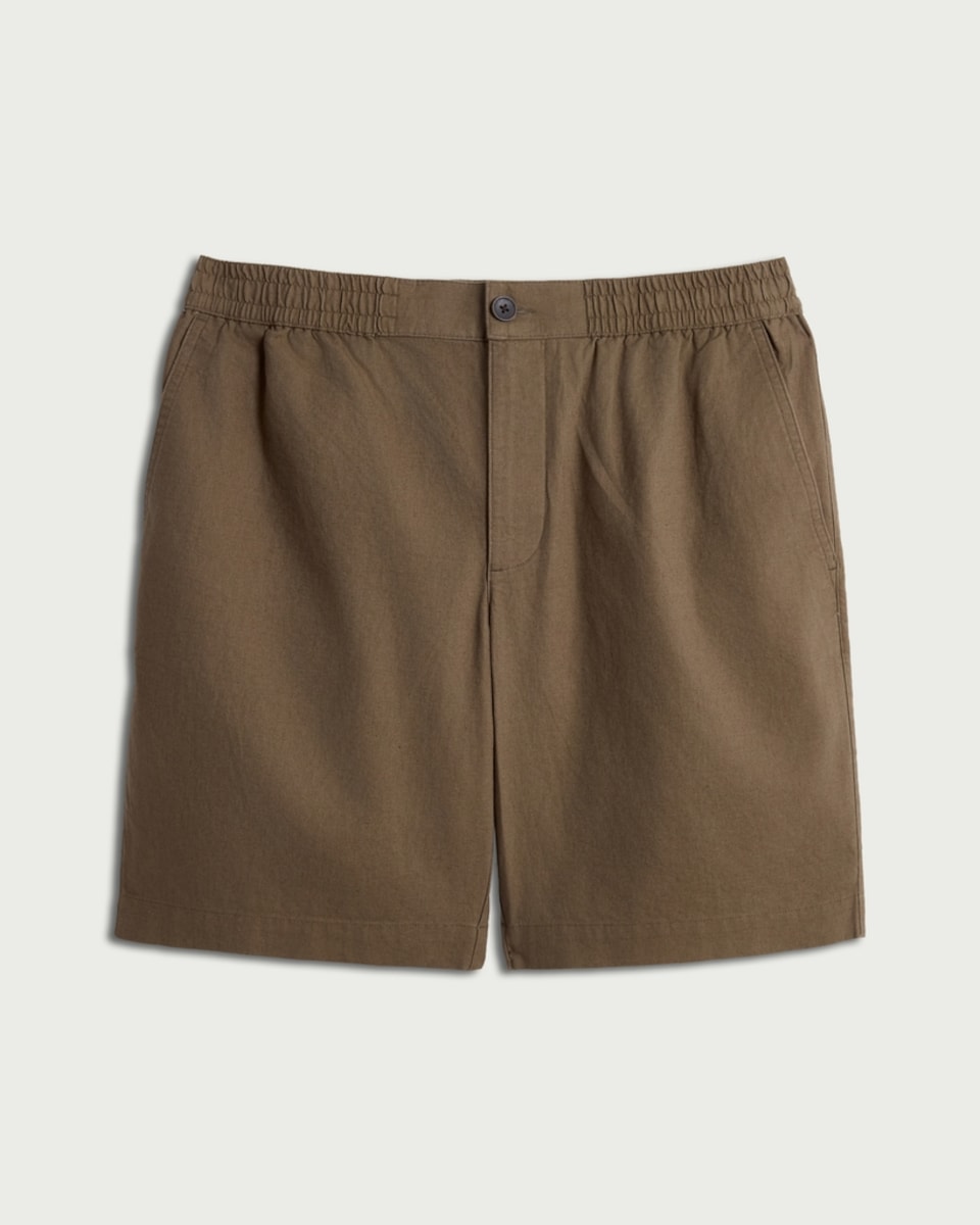 image 1 of F&F Linen Blend Shorts in Brown