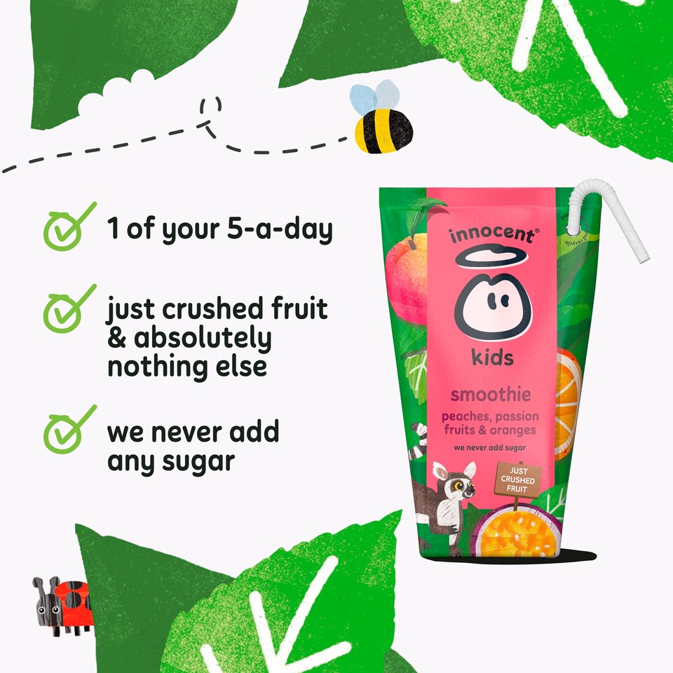 image 1 of innocent Kids Smoothies Peaches, Passion Fruits & Oranges 4 x 150ml