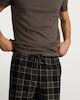 image 4 of F&F Check Print Fleece Bottom Pyjama Set in Brown