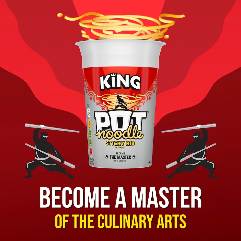 image 1 of Pot Noodle Sticky Rib Instant Noodles King Pot 114g