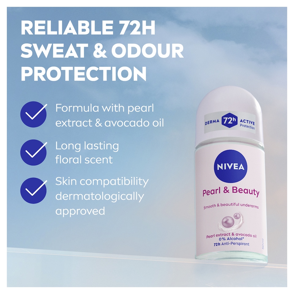 image 1 of NIVEA Pearl & Beauty Anti-Perspirant Deodorant Roll-On 50ml