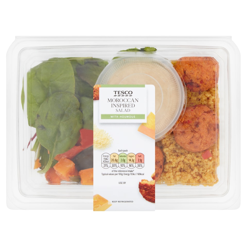 Tesco Moroccan Inspired Salad And Houmous 250G