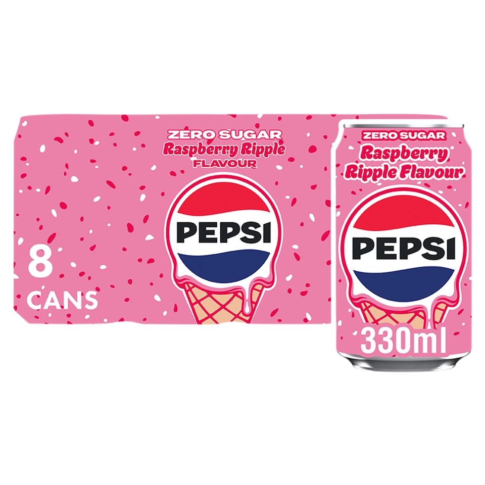 image 1 of Pepsi Raspberry Ripple Flavour 8 x 330ml